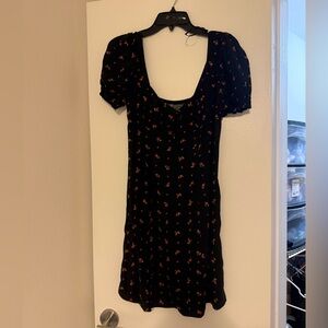 Urban Outfitters Black Mini Dress with Floral Print